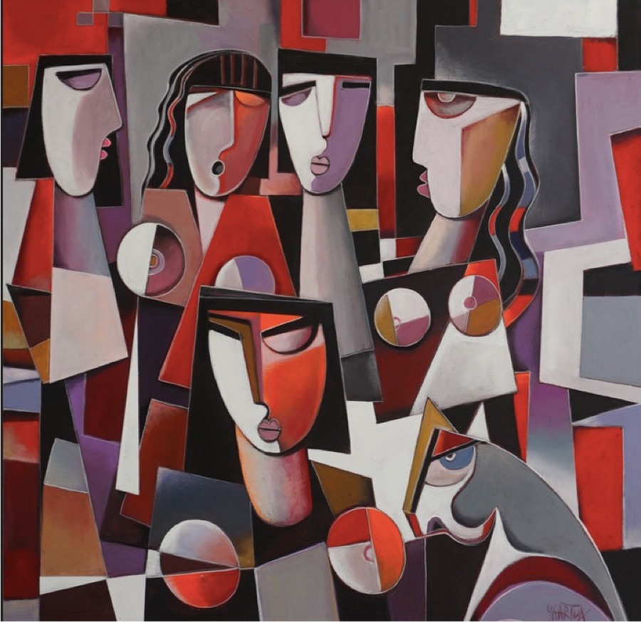 Dog Cat - 121 x 121 cm by Paul Ygartua