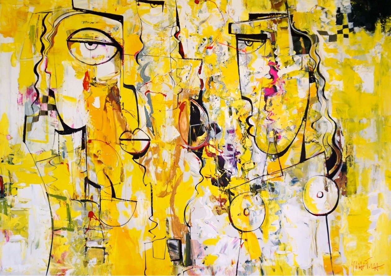 The Lovers - 120 cm x 130 cm by Paul Ygartua
